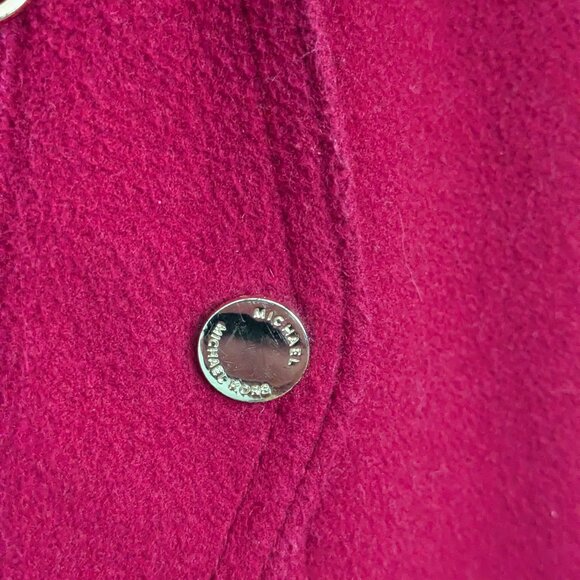 Michael Kors Women's Asymmetrical Belted Wool Blend 3/4 Coat Size PL Red . - Picture 8 of 12